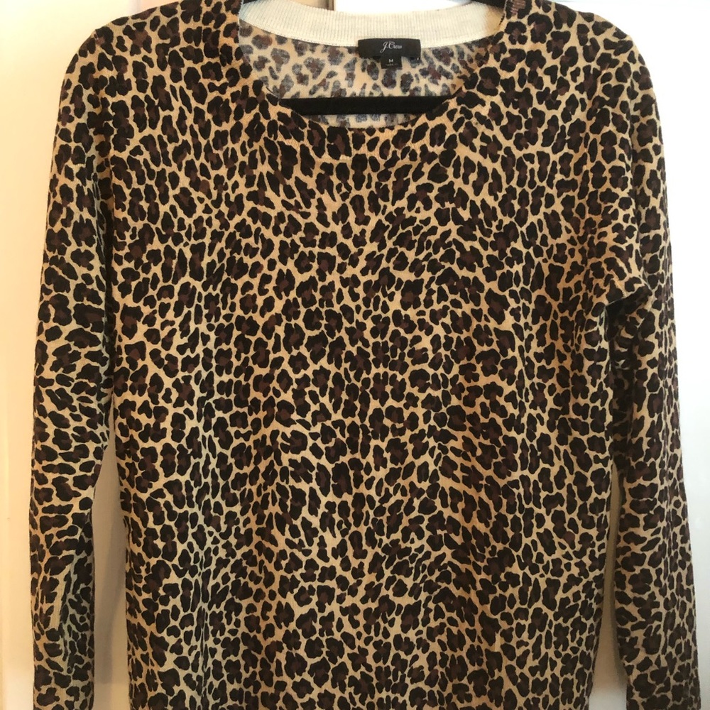 J Crew Leopard print Tippi sweater M